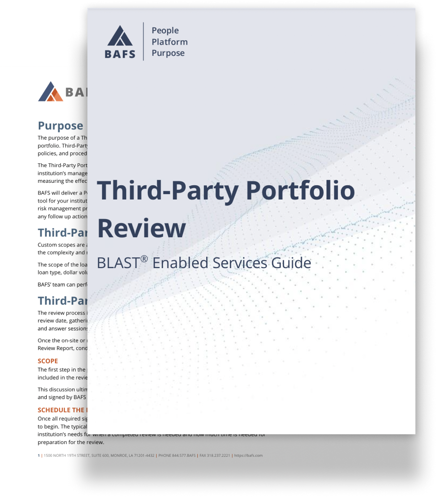 BAFS | Third-Party Portfolio Review Product Services Guide